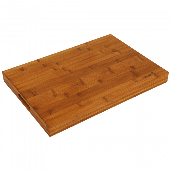 2-1 gran tabla de cortar y servir de madera maciza bambú oscuro